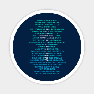 Names of Jesus- back of Tshirt Magnet